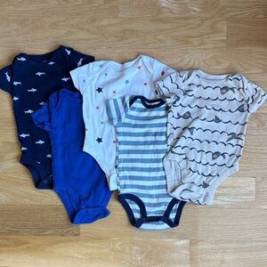SET OF 5| CARTERS & OLD NAVY SHORT SLEEVE BODYSUITS